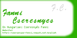 fanni cseresnyes business card